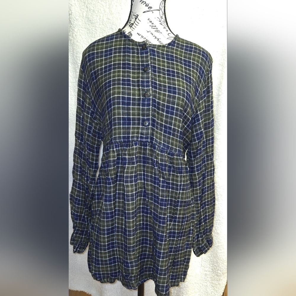 Vintage Announcements Maternity Tie Back Long Sleeve Peasant Top Shirt Sz S